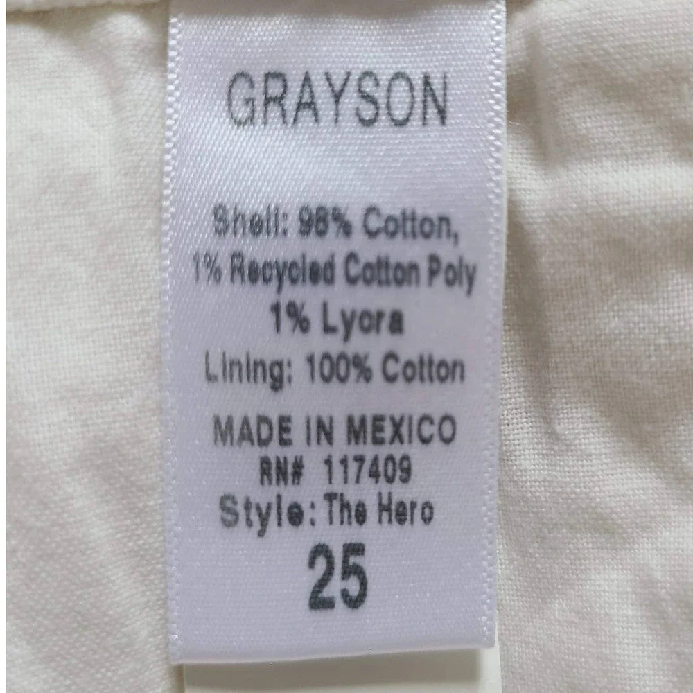 GRAYSON The Hero High‎ Rise Straight Leg Button Fly Jeans Natural Women's 25
